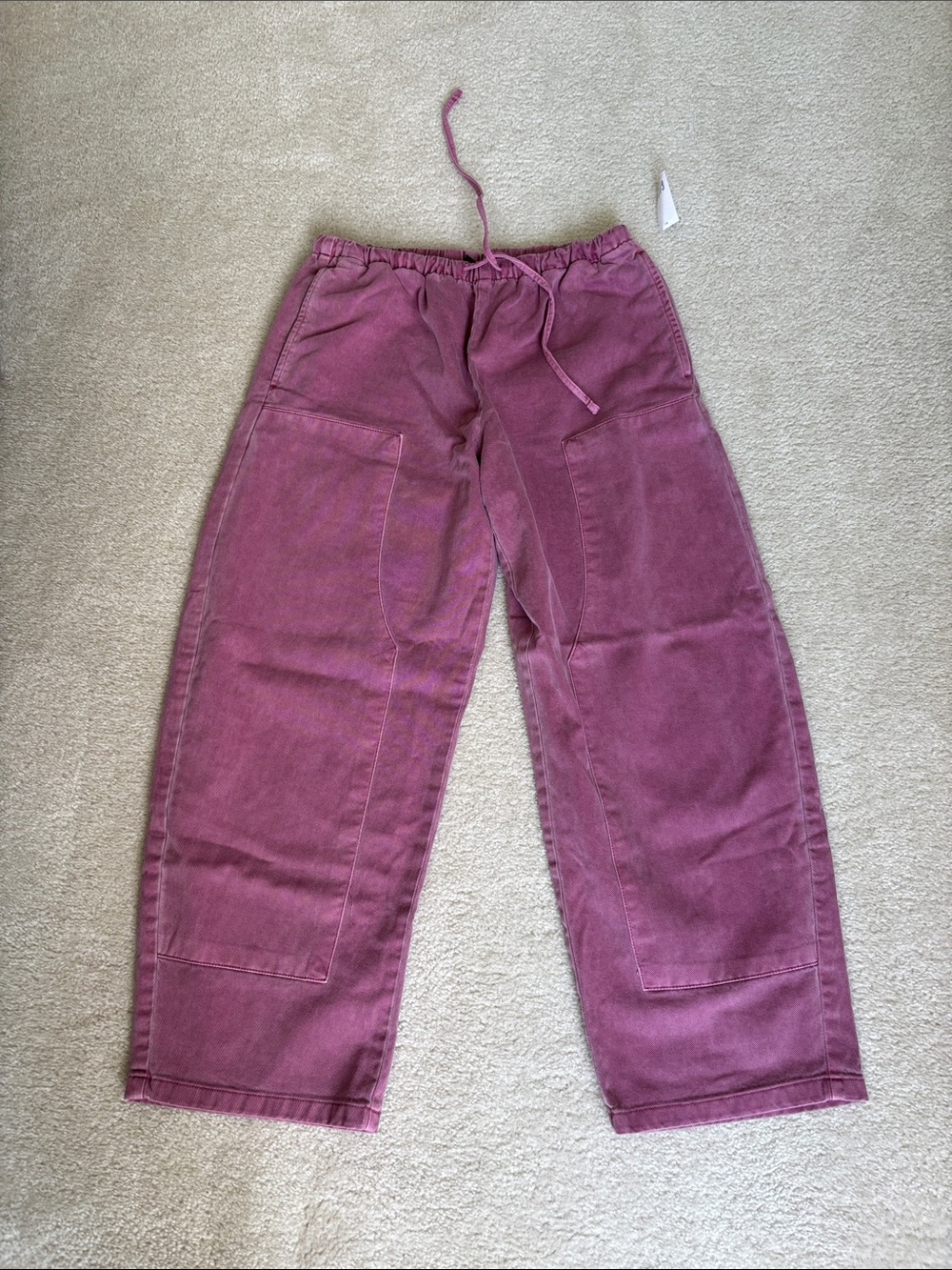 NWT GAP Easy Double Knee Barrel Pants Size S in Dusty Purple Pink